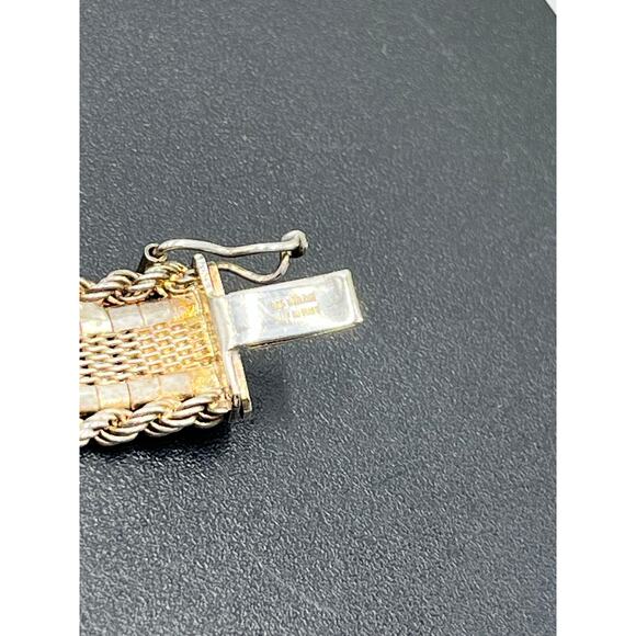 Milor Italy 925 Sterling Silver Rope Chain Elegant Bracelet 7.5" 25g, 13mm Wide - Picture 12 of 16